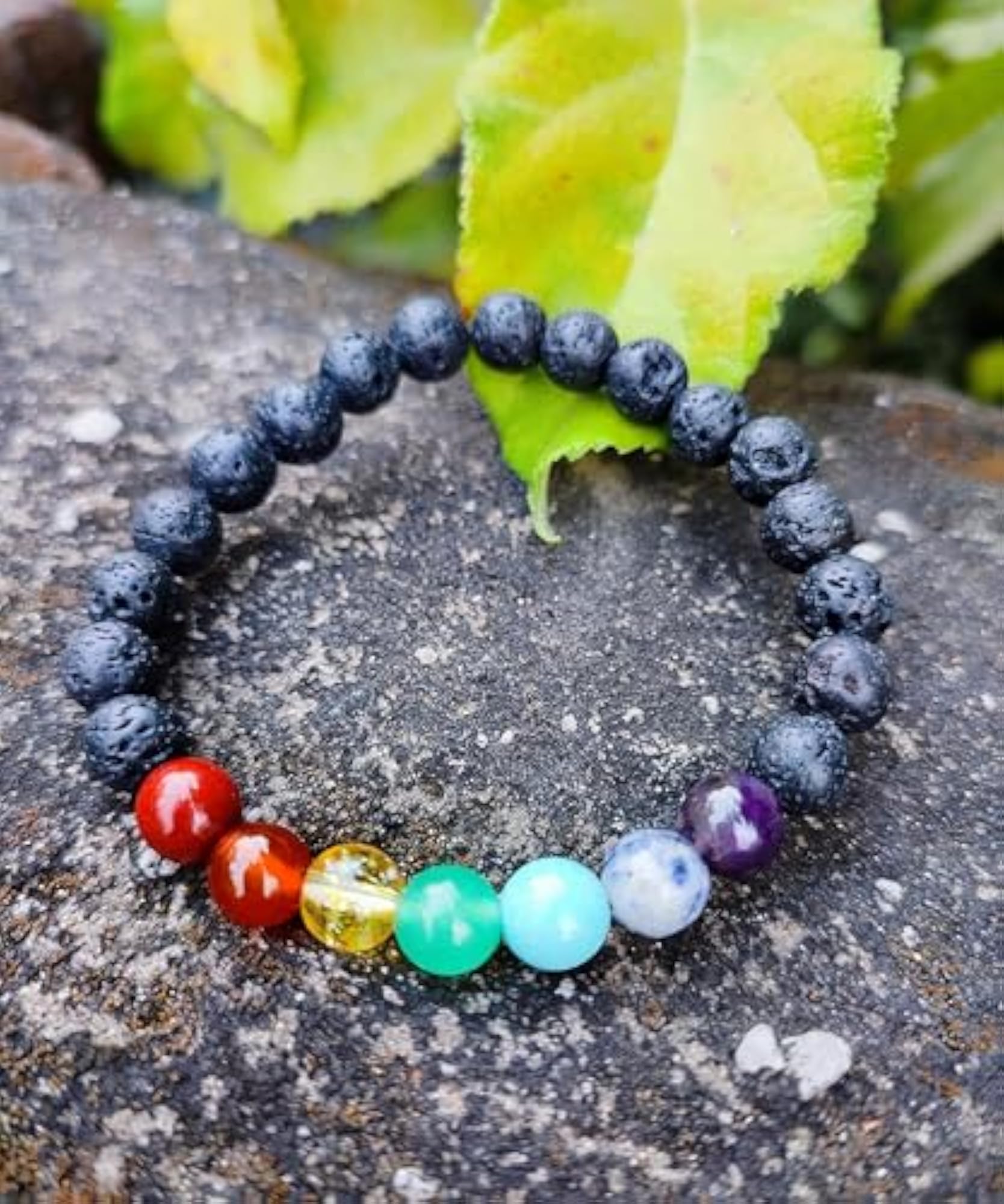 Lava Sevenchakra Healing Bracelet for Meditation and Focus